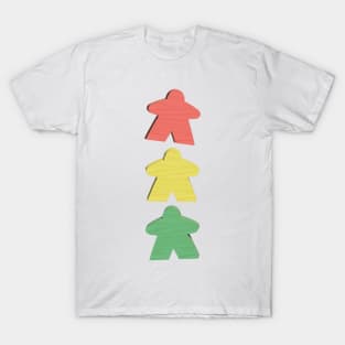 Meeple 3D Wood Game Piece Traffic Signal Light T-Shirt